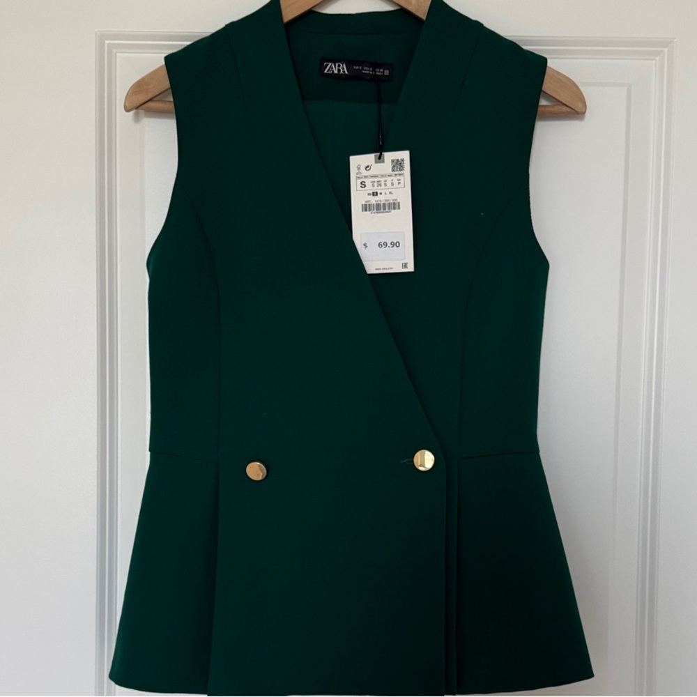 Zara Emerald Green Vest & pant sz s